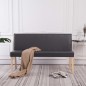 vidaXL Banco de cuero sintético 139,5 cm gris