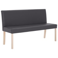 vidaXL Banco de cuero sintético 139,5 cm gris