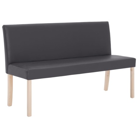 vidaXL Banco de cuero sintético 139,5 cm gris