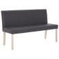 vidaXL Banco de cuero sintético 139,5 cm gris