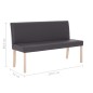 vidaXL Banco de cuero sintético 139,5 cm gris