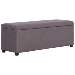 vidaXL Banco con espacio de almacenaje 116 cm poliéster gris topo