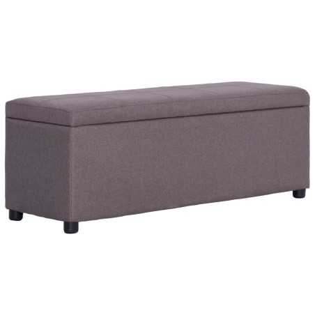 vidaXL Banco con espacio de almacenaje 116 cm poliéster gris topo
