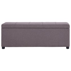 vidaXL Banco con espacio de almacenaje 116 cm poliéster gris topo