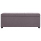 vidaXL Banco con espacio de almacenaje 116 cm poliéster gris topo vidaXL Banco con espacio de almacenaje 116 cm poliéster gris topo