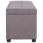 vidaXL Banco con espacio de almacenaje 116 cm poliéster gris topo vidaXL Banco con espacio de almacenaje 116 cm poliéster gris topo