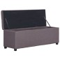vidaXL Banco con espacio de almacenaje 116 cm poliéster gris topo vidaXL Banco con espacio de almacenaje 116 cm poliéster gris topo