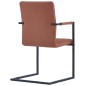 vidaXL Sillas de comedor voladizas 2 unidades cuero sintético marrón vidaXL Sillas de comedor voladizas 2 unidades cuero sintético marrón