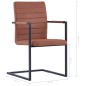 vidaXL Sillas de comedor voladizas 2 unidades cuero sintético marrón vidaXL Sillas de comedor voladizas 2 unidades cuero sintético marrón