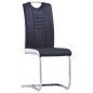 vidaXL Sillas de comedor voladizas 4 unidades cuero sintético negro