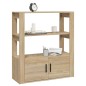 vidaXL Aparador madera contrachapada color roble Sonoma 80x30x90 cm vidaXL Aparador madera contrachapada color roble Sonoma 80x30x90 cm
