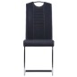 vidaXL Sillas de comedor voladizas 4 unidades cuero sintético negro