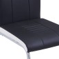 vidaXL Sillas de comedor voladizas 4 unidades cuero sintético negro