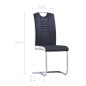 vidaXL Sillas de comedor voladizas 4 unidades cuero sintético negro