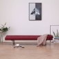 vidaXL Sofá cama con dos almohadas de poliéster rojo vino vidaXL Sofá cama con dos almohadas de poliéster rojo vino