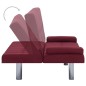 vidaXL Sofá cama con dos almohadas de poliéster rojo vino vidaXL Sofá cama con dos almohadas de poliéster rojo vino