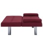 vidaXL Sofá cama con dos almohadas de poliéster rojo vino vidaXL Sofá cama con dos almohadas de poliéster rojo vino