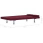vidaXL Sofá cama con dos almohadas de poliéster rojo vino vidaXL Sofá cama con dos almohadas de poliéster rojo vino