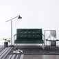 vidaXL Sofá 2 plazas con reposabrazos cromados terciopelo verde oscuro vidaXL Sofá 2 plazas con reposabrazos cromados terciopelo verde oscuro