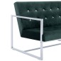 vidaXL Sofá 2 plazas con reposabrazos cromados terciopelo verde oscuro vidaXL Sofá 2 plazas con reposabrazos cromados terciopelo verde oscuro