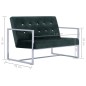 vidaXL Sofá 2 plazas con reposabrazos cromados terciopelo verde oscuro vidaXL Sofá 2 plazas con reposabrazos cromados terciopelo verde oscuro