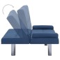 vidaXL Sofá cama con dos cojines poliéster azul vidaXL Sofá cama con dos cojines poliéster azul