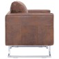 vidaXL Sillón en forma de cubo de piel de ante artificial marrón vidaXL Sillón en forma de cubo de piel de ante artificial marrón