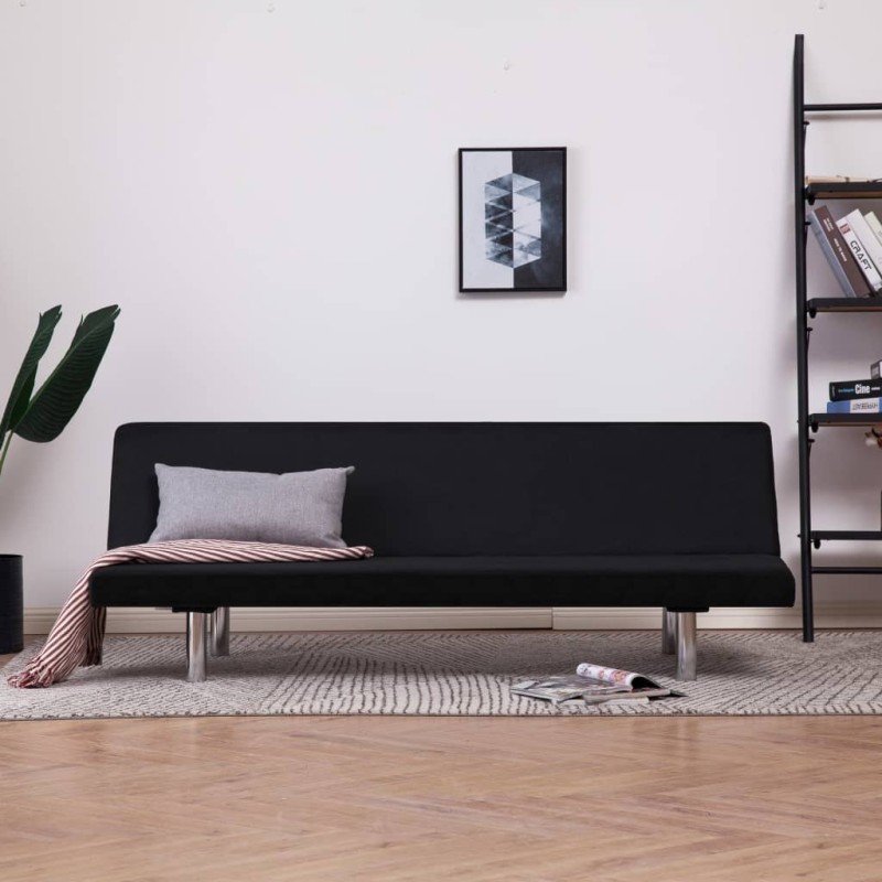 vidaXL Sofá cama de poliéster negro vidaXL Sofá cama de poliéster negro