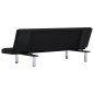 vidaXL Sofá cama de poliéster negro vidaXL Sofá cama de poliéster negro