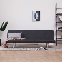 vidaXL Sofá cama de poliéster gris oscuro