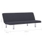vidaXL Sofá cama de poliéster gris oscuro vidaXL Sofá cama de poliéster gris oscuro