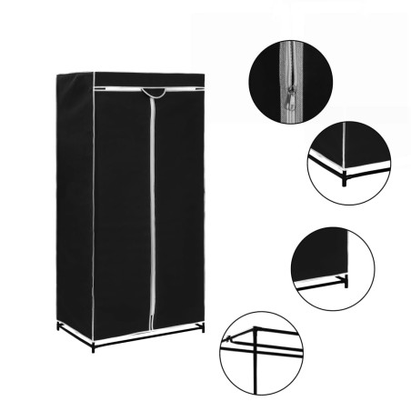 vidaXL Armario negro 75x50x160 cm