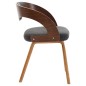vidaXL Sillas de comedor 2 unidades madera curvada y tela gris oscuro vidaXL Sillas de comedor 2 unidades madera curvada y tela gris oscuro