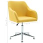 vidaXL Sillas de comedor giratorias 2 unidades tela amarillo vidaXL Sillas de comedor giratorias 2 unidades tela amarillo