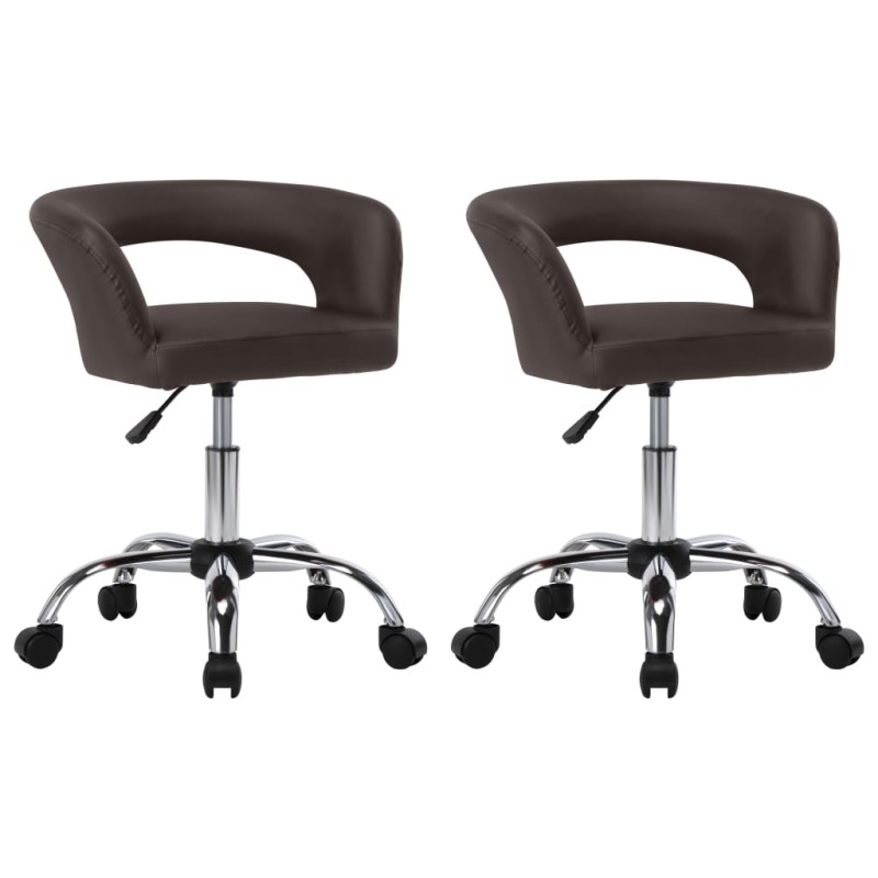 vidaXL Sillas de comedor 2 unidades cuero sintético marrón vidaXL Sillas de comedor 2 unidades cuero sintético marrón