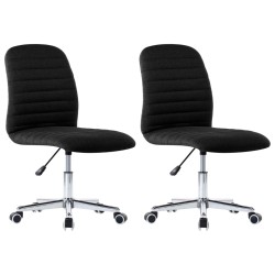 vidaXL Sillas de comedor de tela negras 2 unidades