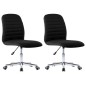 vidaXL Sillas de comedor de tela negras 2 unidades vidaXL Sillas de comedor de tela negras 2 unidades