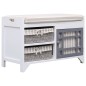 vidaXL Banco de recibidor de madera de Paulownia blanco 70x33,5x45 cm vidaXL Banco de recibidor de madera de Paulownia blanco 70x33,5x45 cm