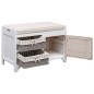 vidaXL Banco de recibidor de madera de Paulownia blanco 70x33,5x45 cm vidaXL Banco de recibidor de madera de Paulownia blanco 70x33,5x45 cm