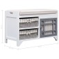vidaXL Banco de recibidor de madera de Paulownia blanco 70x33,5x45 cm vidaXL Banco de recibidor de madera de Paulownia blanco 70x33,5x45 cm