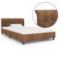 vidaXL Estructura de cama de piel de ante artificial marrón 100x200 cm