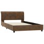 vidaXL Estructura de cama de piel de ante artificial marrón 100x200 cm