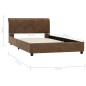 vidaXL Estructura de cama de piel de ante artificial marrón 100x200 cm