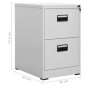 vidaXL Armario archivador de acero gris 46x62x72,5 cm