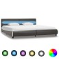 vidaXL Estructura cama y LED cuero sintético gris antracita 180x200 cm vidaXL Estructura cama y LED cuero sintético gris antracita 180x200 cm