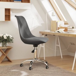 vidaXL Silla de oficina giratoria tela gris oscuro