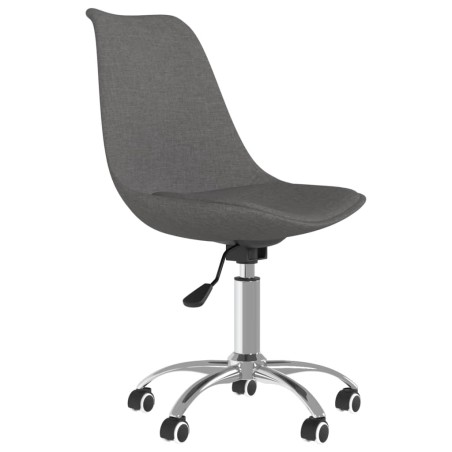 vidaXL Silla de oficina giratoria tela gris oscuro