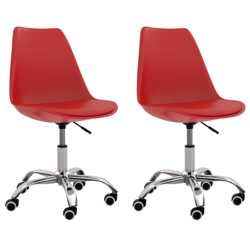 vidaXL Sillas de comedor 2 unidades cuero sintético rojo vidaXL Sillas de comedor 2 unidades cuero sintético rojo