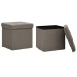 vidaXL Taburete de almacenaje plegable 2 uds lino sintético gris taupe vidaXL Taburete de almacenaje plegable 2 uds lino sintético gris taupe