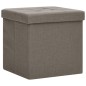 vidaXL Taburete de almacenaje plegable 2 uds lino sintético gris taupe vidaXL Taburete de almacenaje plegable 2 uds lino sintético gris taupe